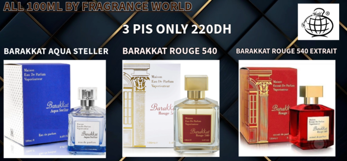 ALL 100ML BARAKKAT EAU DE PERFUME 3PIS ONLY 220DH