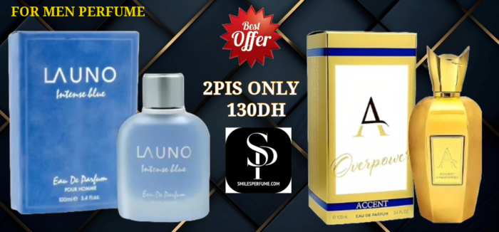 La Uno Intense Blue - Eau de Parfum for men 100ml and  Accent Overpower Eau de Parfum By Fragrance World Perfume For Unisex 100ml offer 2 pis only 130dh