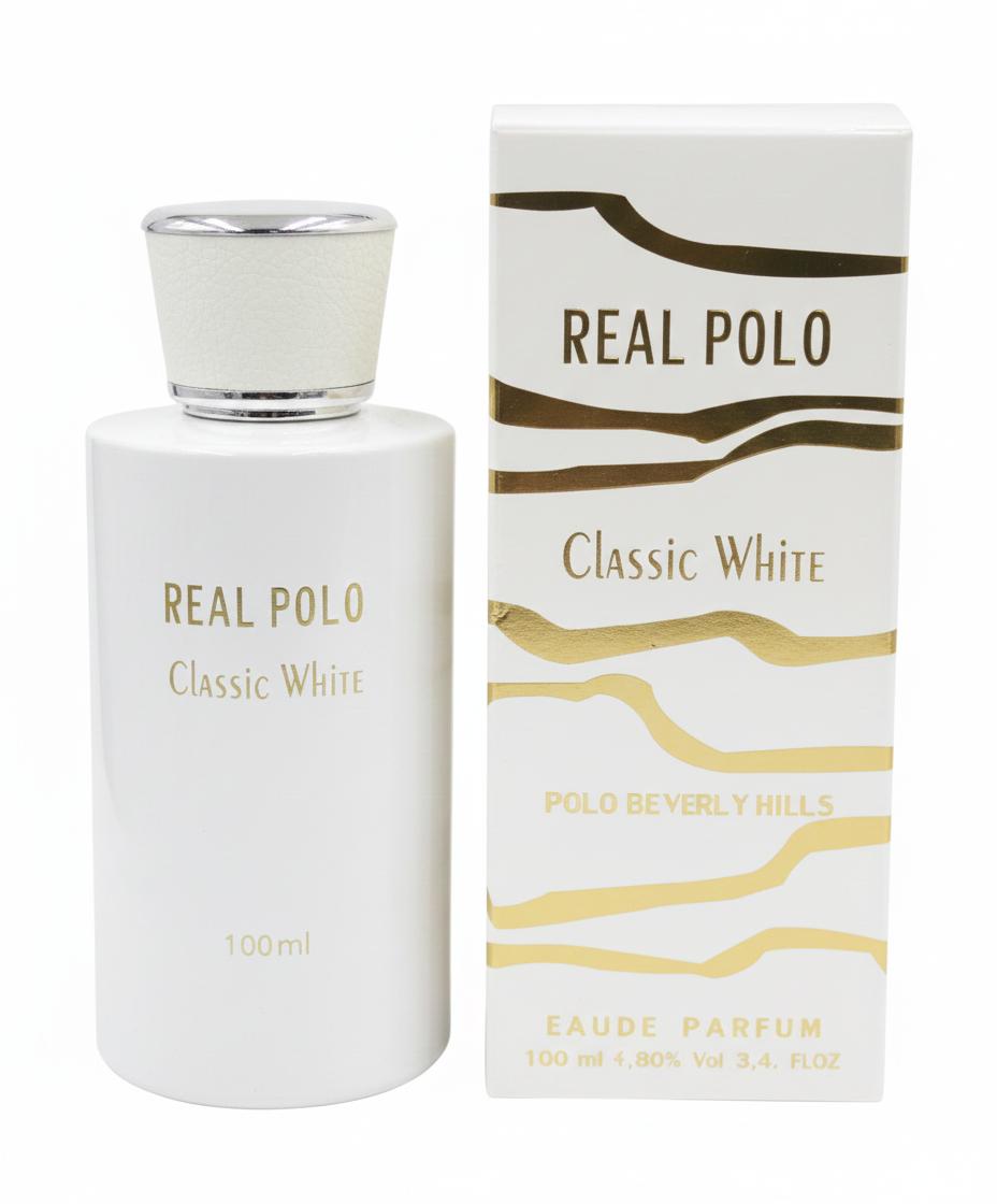 Real Polo Classic White  Eau De Perfum 100ml By polo Beverlly Hills